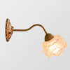 Vintage Copper Flower Petal Glass Wall Lamp