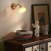 Vintage Copper Flower Petal Glass Wall Lamp