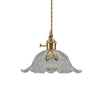 Industrial Flower Shape Glass Pendant Light in Gold