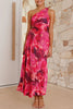 Dina™ | Floral One-Shoulder Pleated Maxi Dress