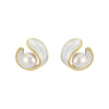 Luxurious gold earrings with white opal and pearl