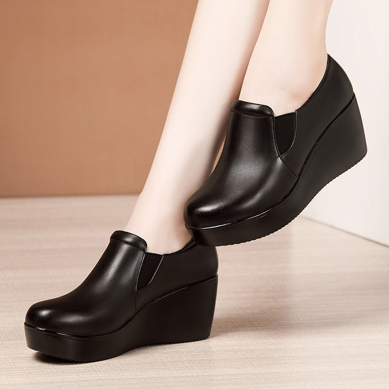 Lacey™ | Stylish Leather Heels with Elastic Belt for All-Day Comfort