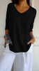 BasicKnitTop™ | Plain knitted top with V-neckline