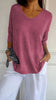 BasicKnitTop™ | Plain knitted top with V-neckline