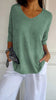 BasicKnitTop™ | Plain knitted top with V-neckline