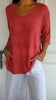 BasicKnitTop™ | Plain knitted top with V-neckline