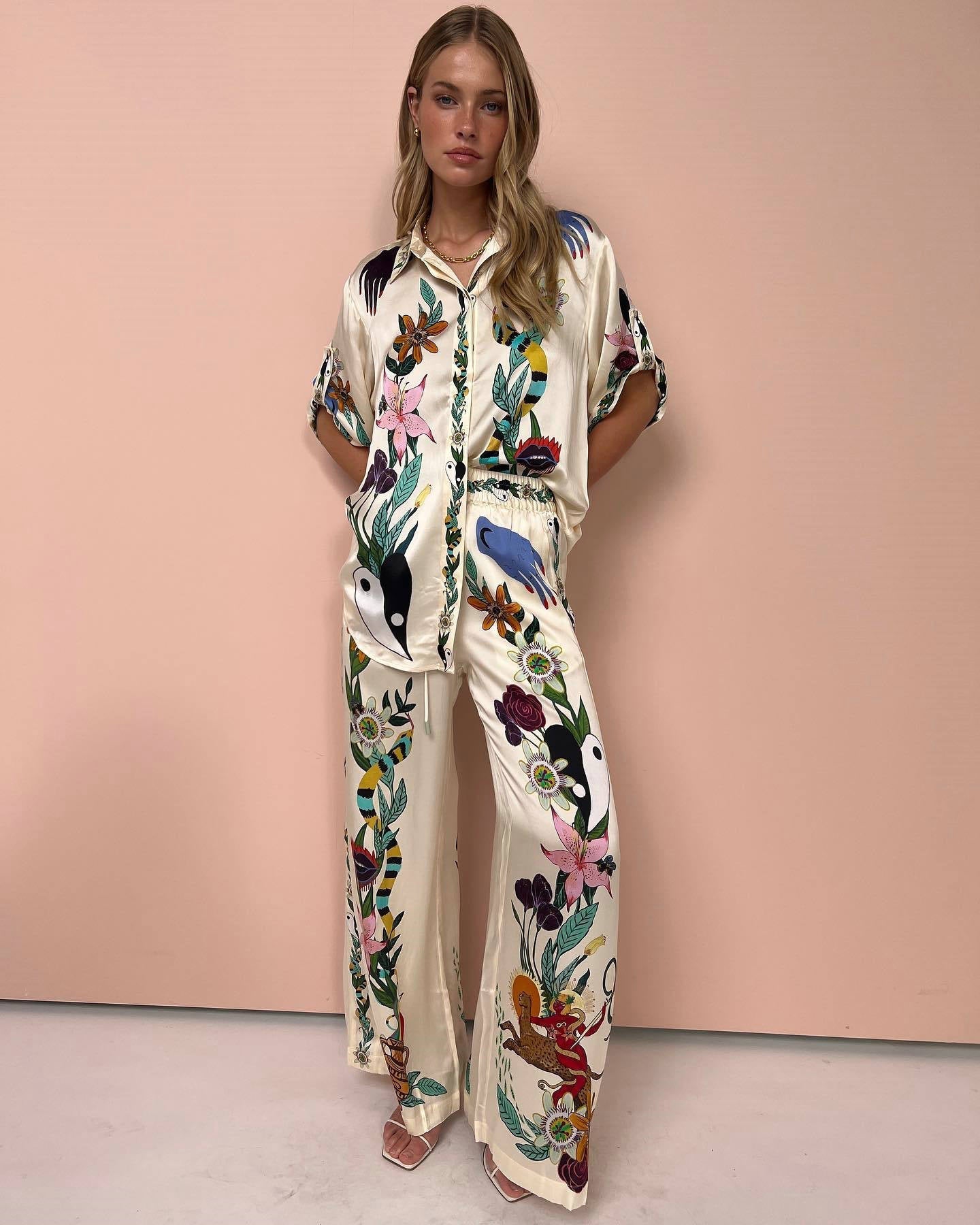 Olivia™ | Experience Modern Elegance with the Satin Two-Piece Set