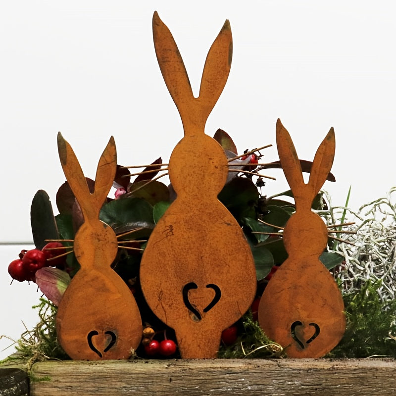 RusticRabbit™ Metal Easter Bunny Garden Decor