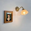 Vintage Copper Flower Petal Glass Wall Lamp