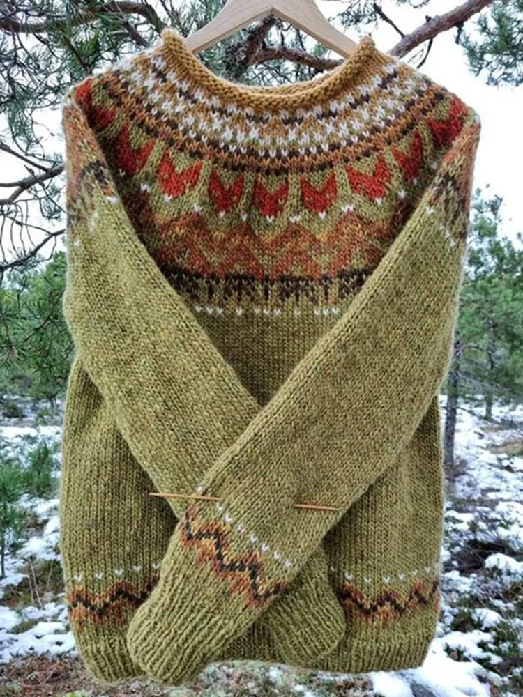 Luciana™ | Vintage Knit Jacquard Sweater