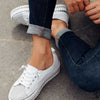 Luxura™ | Timeless Diamond Silver Leather Sneakers