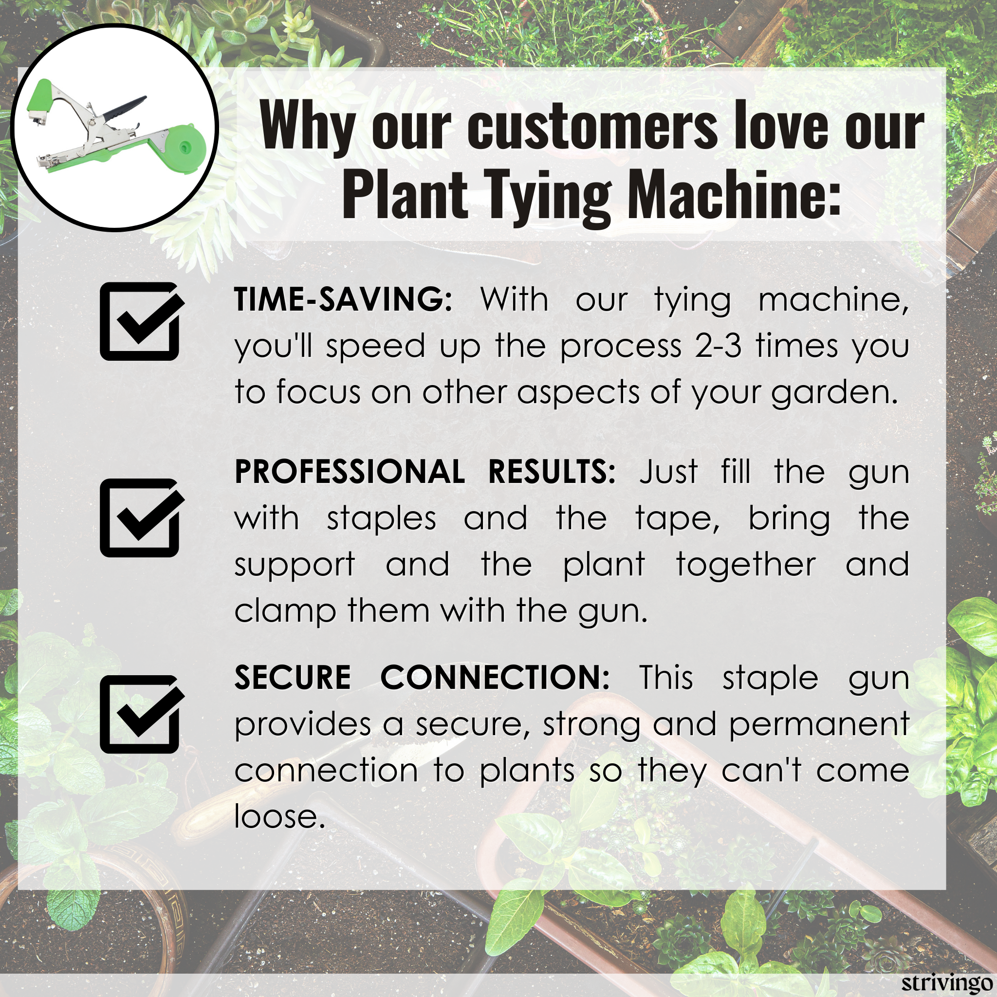 PlantTie™ | TieUp Plant Tying Machine with 10 Rolls of Tape