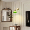 Vintage Swing Arm Adjustable Green Glass Wall Light