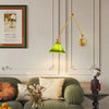 Vintage Swing Arm Adjustable Green Glass Wall Light