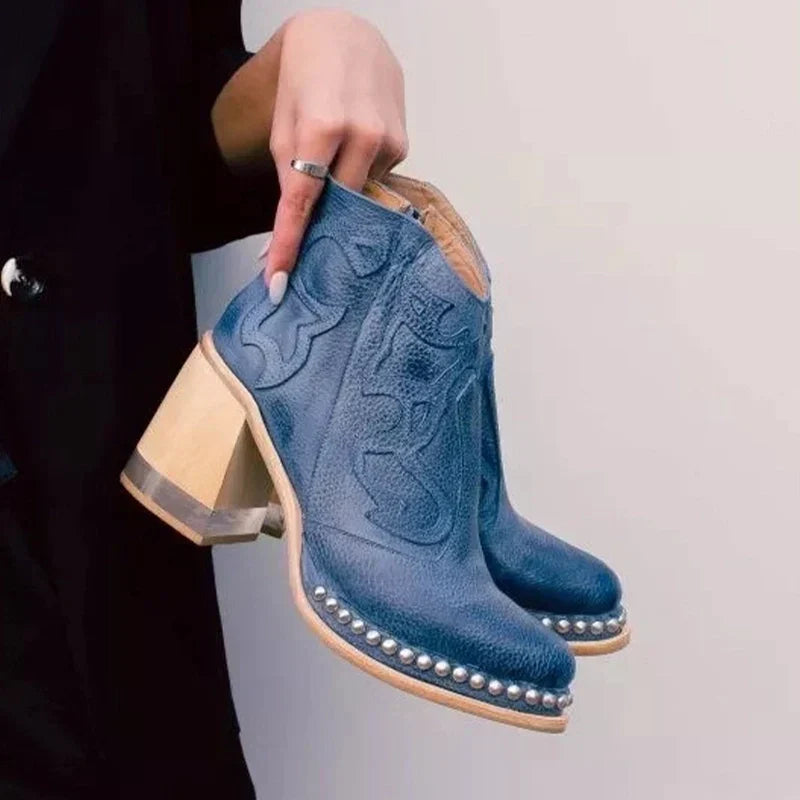 Leah™ | Norwich Embroidered Leather Boots