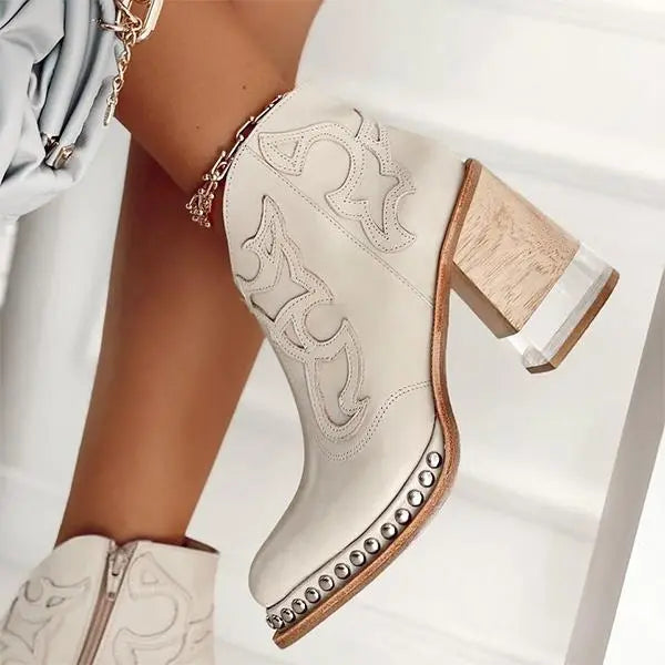 Leah™ | Norwich Embroidered Leather Boots