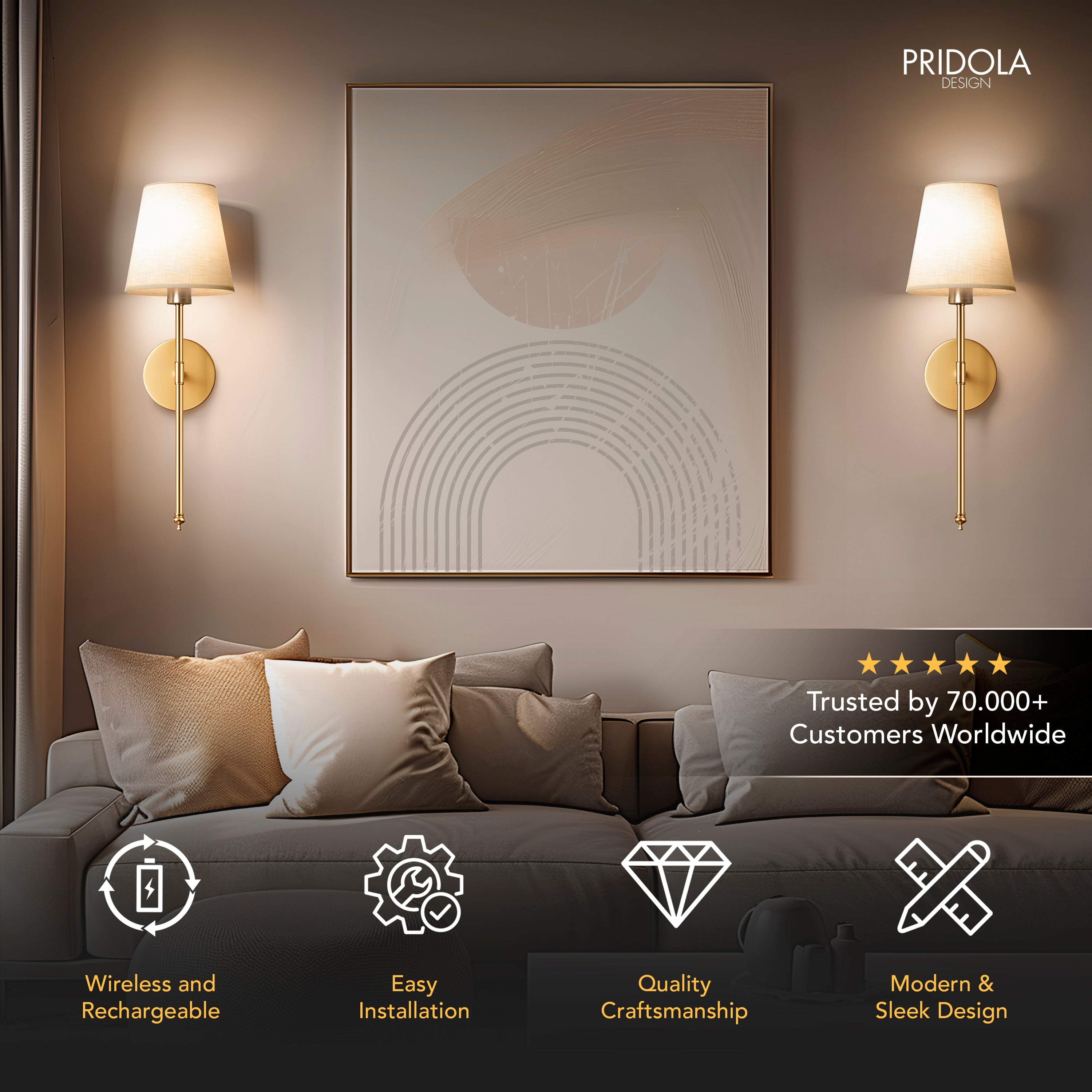 GlowÉlan™ | Wireless Wall Elegance, Redefined!