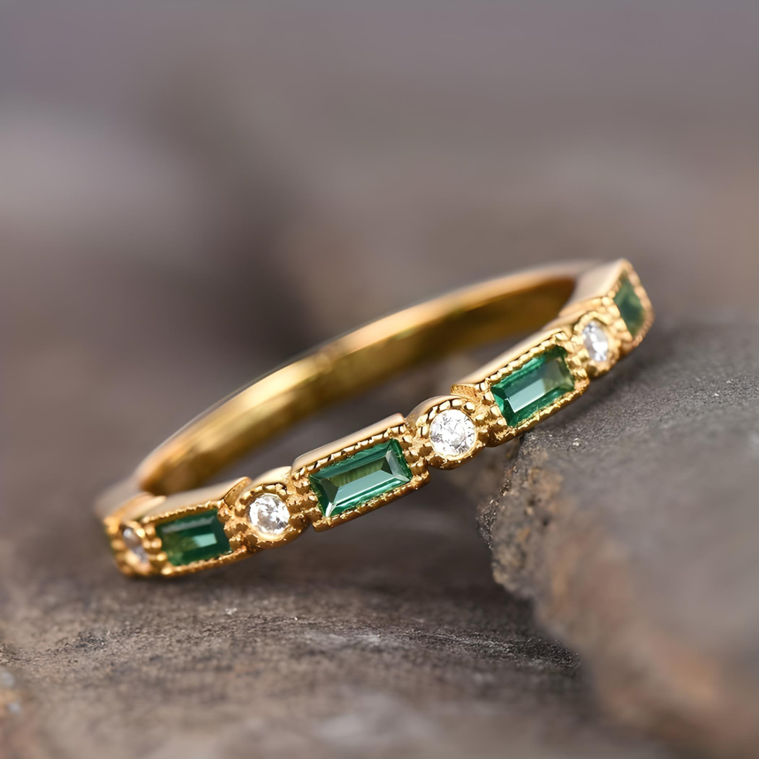 Zelith™ | Green Zirconia Gold Ring