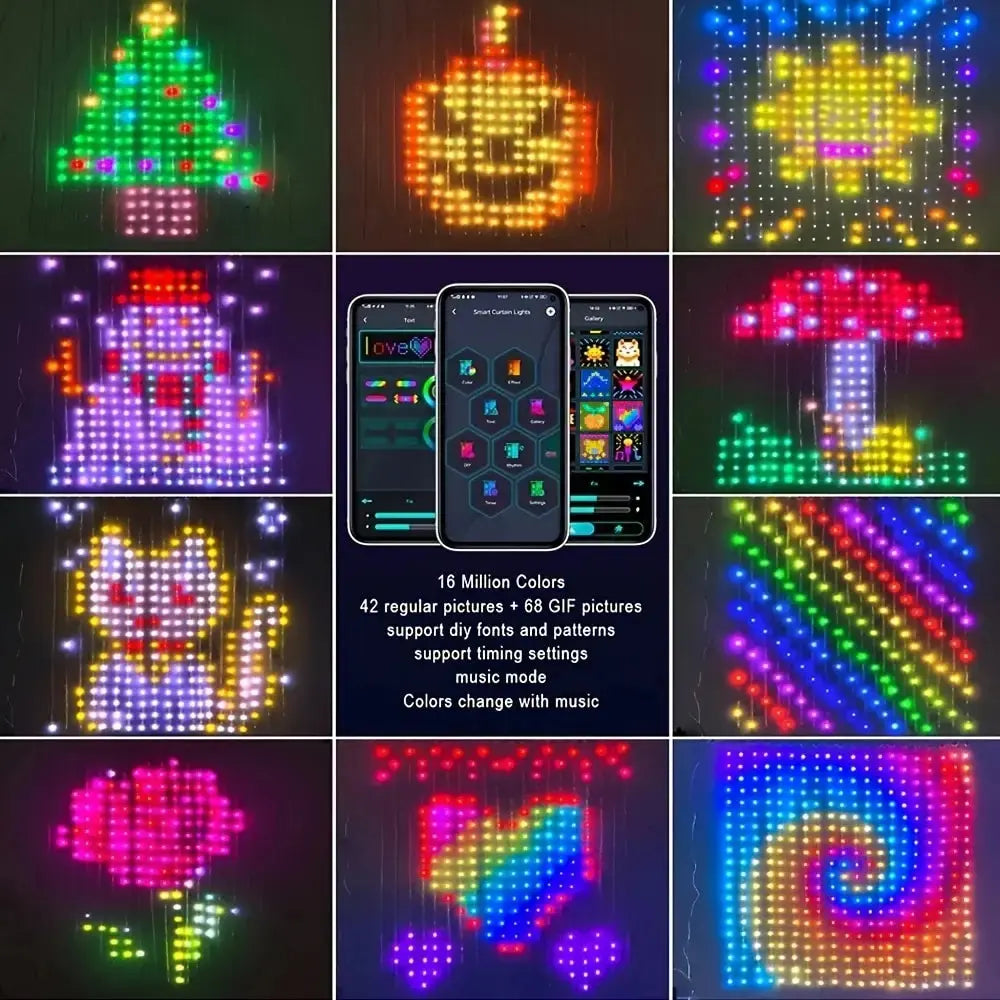 LED Rhythm Curtains with Lights
