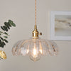 Vintage Glazed Floral Hanging Lamp