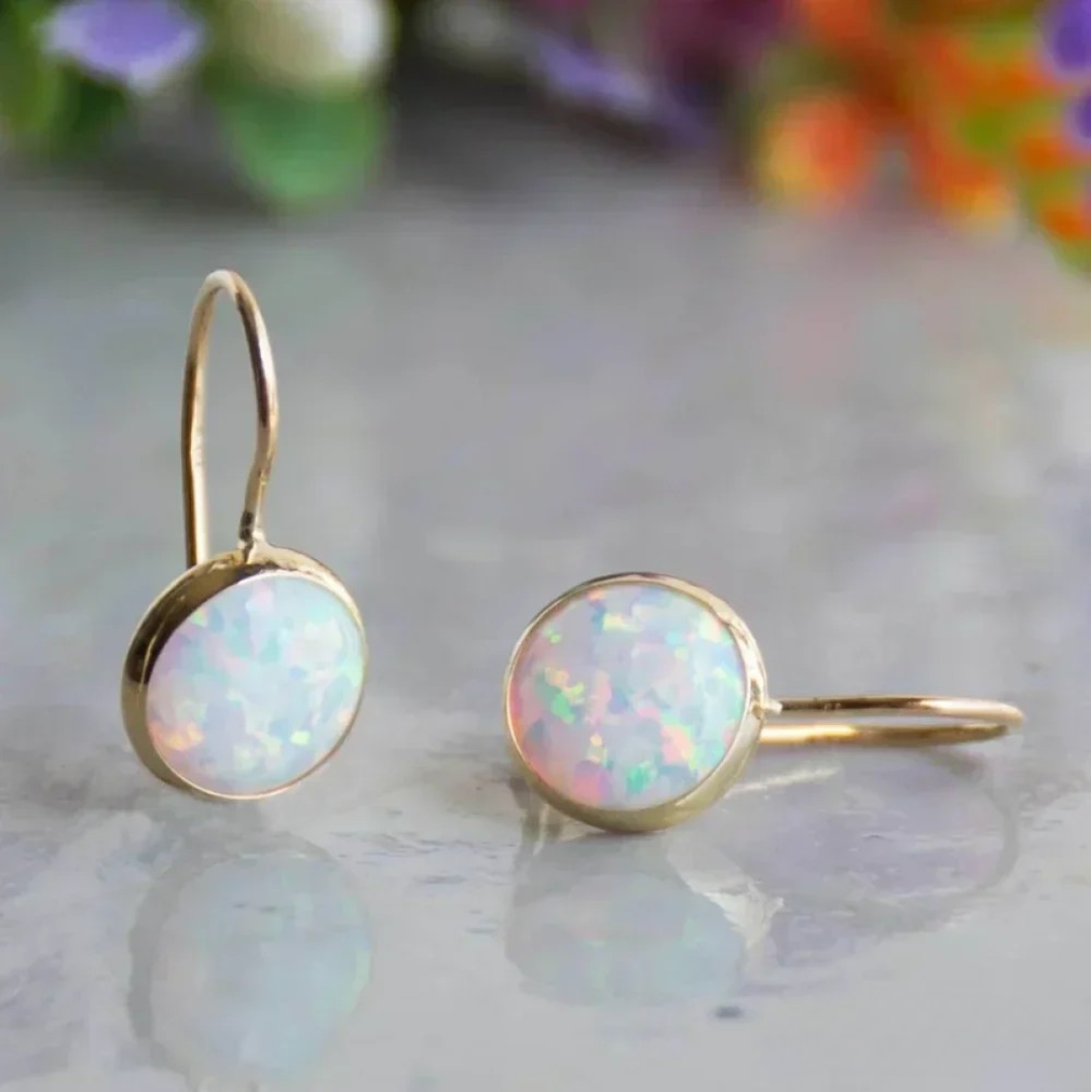 Lunara™ | Vintage Opal Gold Earrings