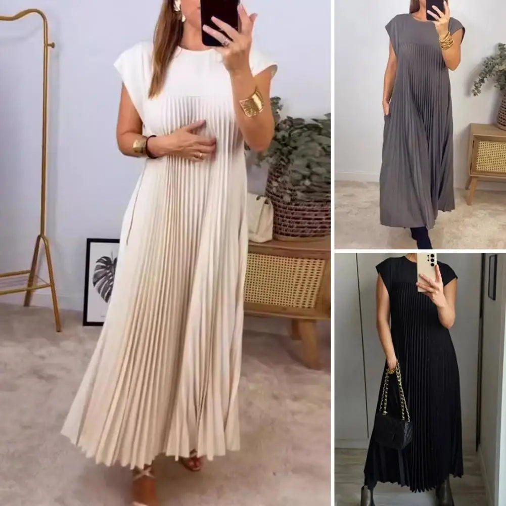 Everly™ | Elegant Pleated Sleeveless Dress