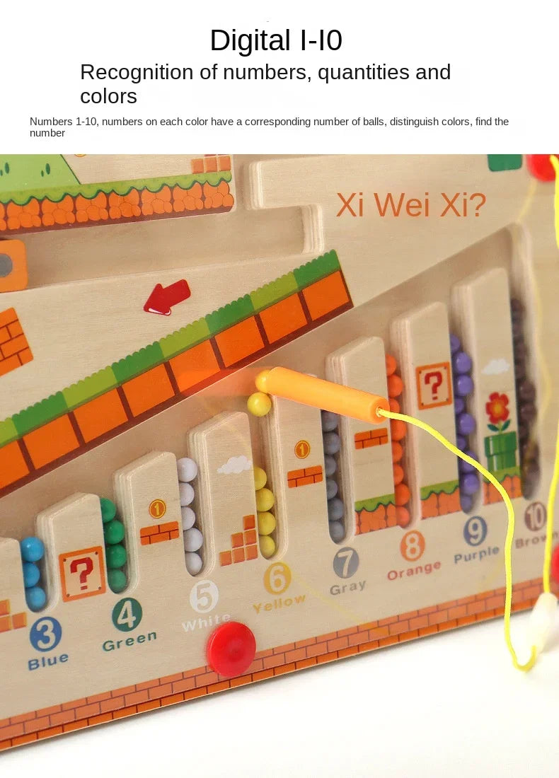 DesertWaves™ | Wooden Magnetic Maze Board Game for Children