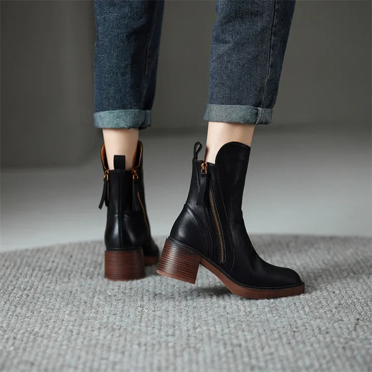 Evette™ | Elegant Leather Boots