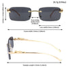 Retro Small Rimless Square Sunglasses: Golden Leopard Frame for Women and Men - Designer UV400 Eyewear Shades
