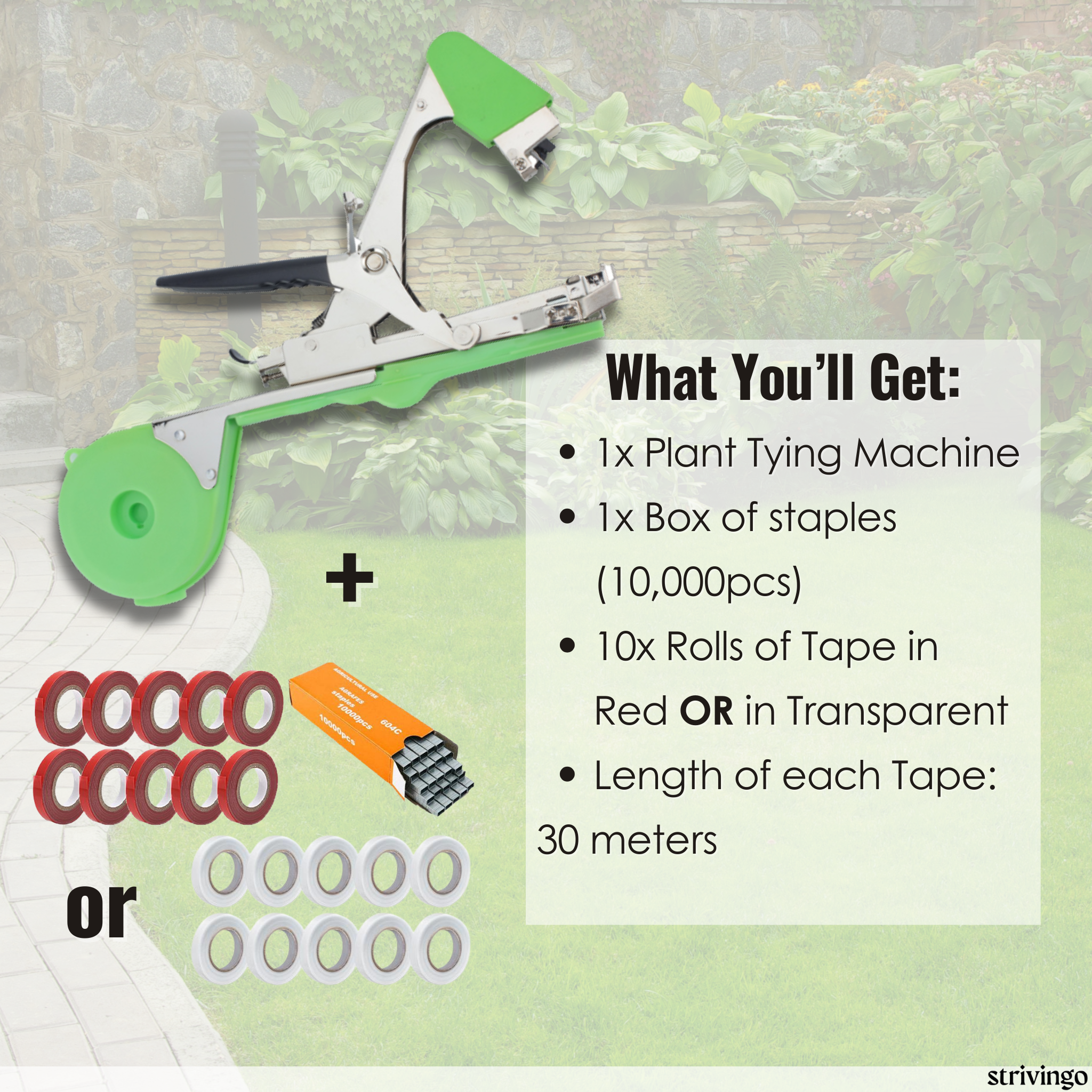 PlantTie™ | TieUp Plant Tying Machine with 10 Rolls of Tape