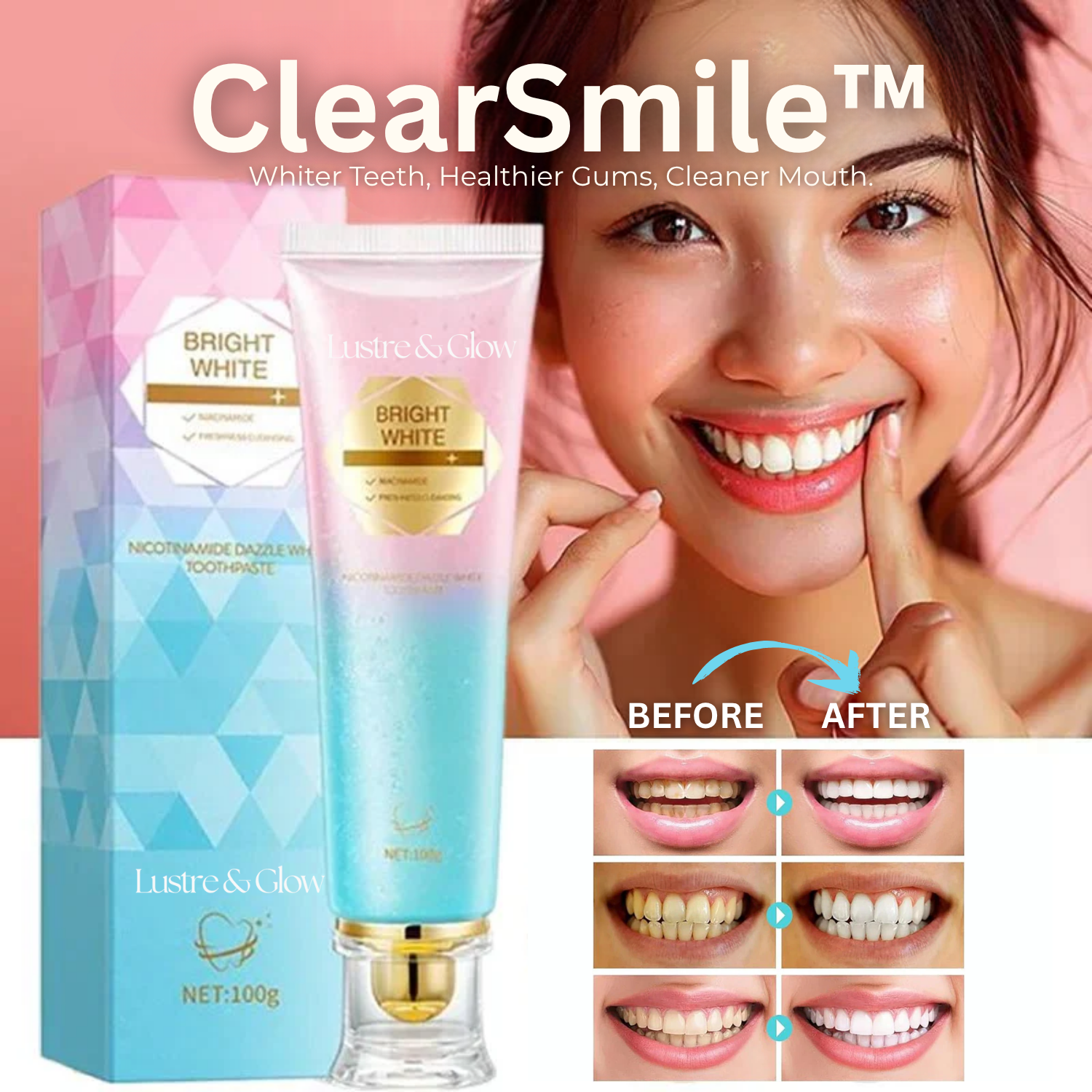ClearSmile™ | Whiter Teeth, Healthier Gums, Cleaner Mouth.
