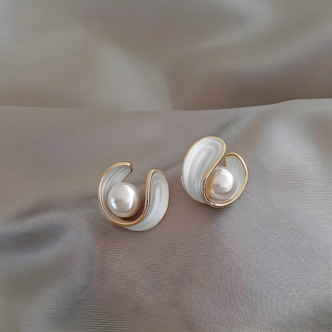 Cirelle™ | White Opal Gold Earrings