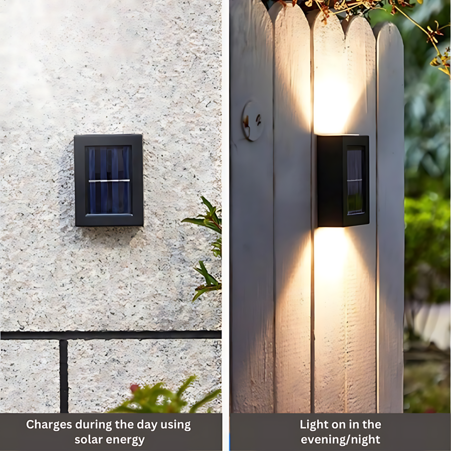 Wireless LED Solar Wall Lights Deluxe - Create the perfect atmosphere in your garden!