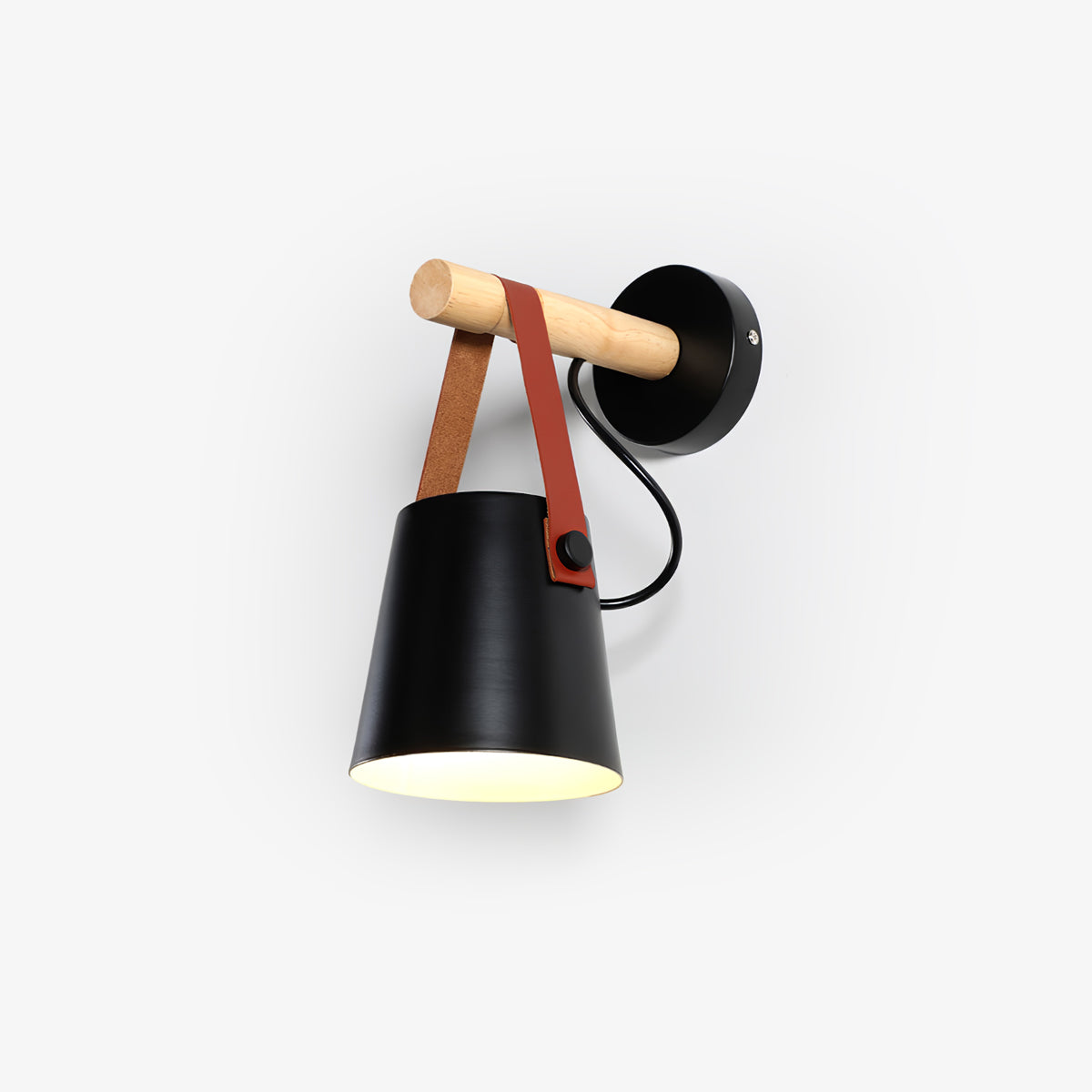 Conical Wall Light Made of Wood