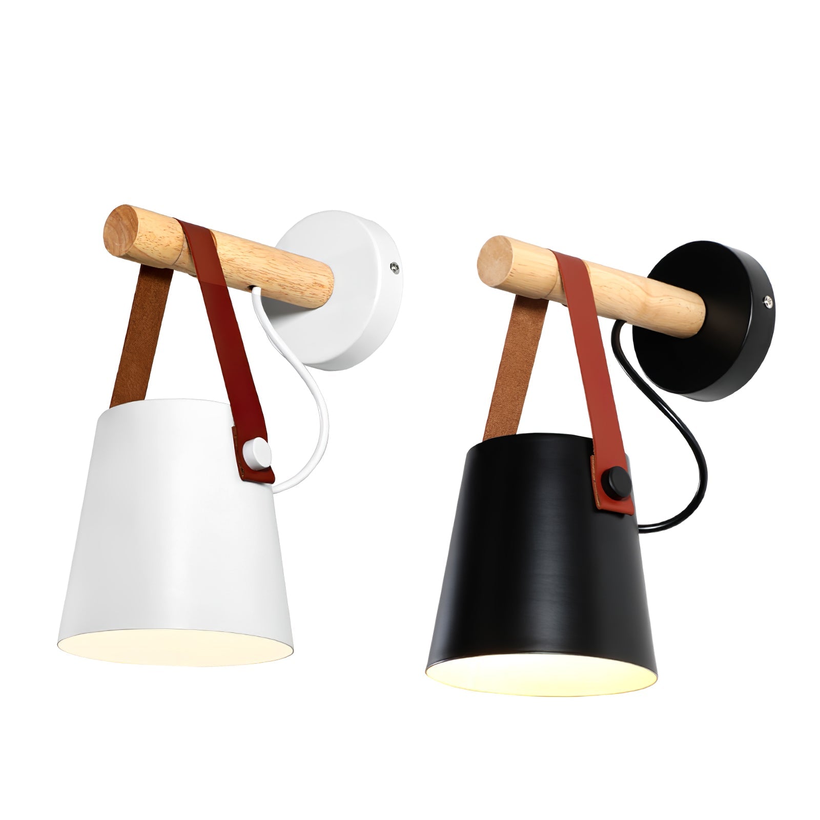 Conical Wall Light Made of Wood