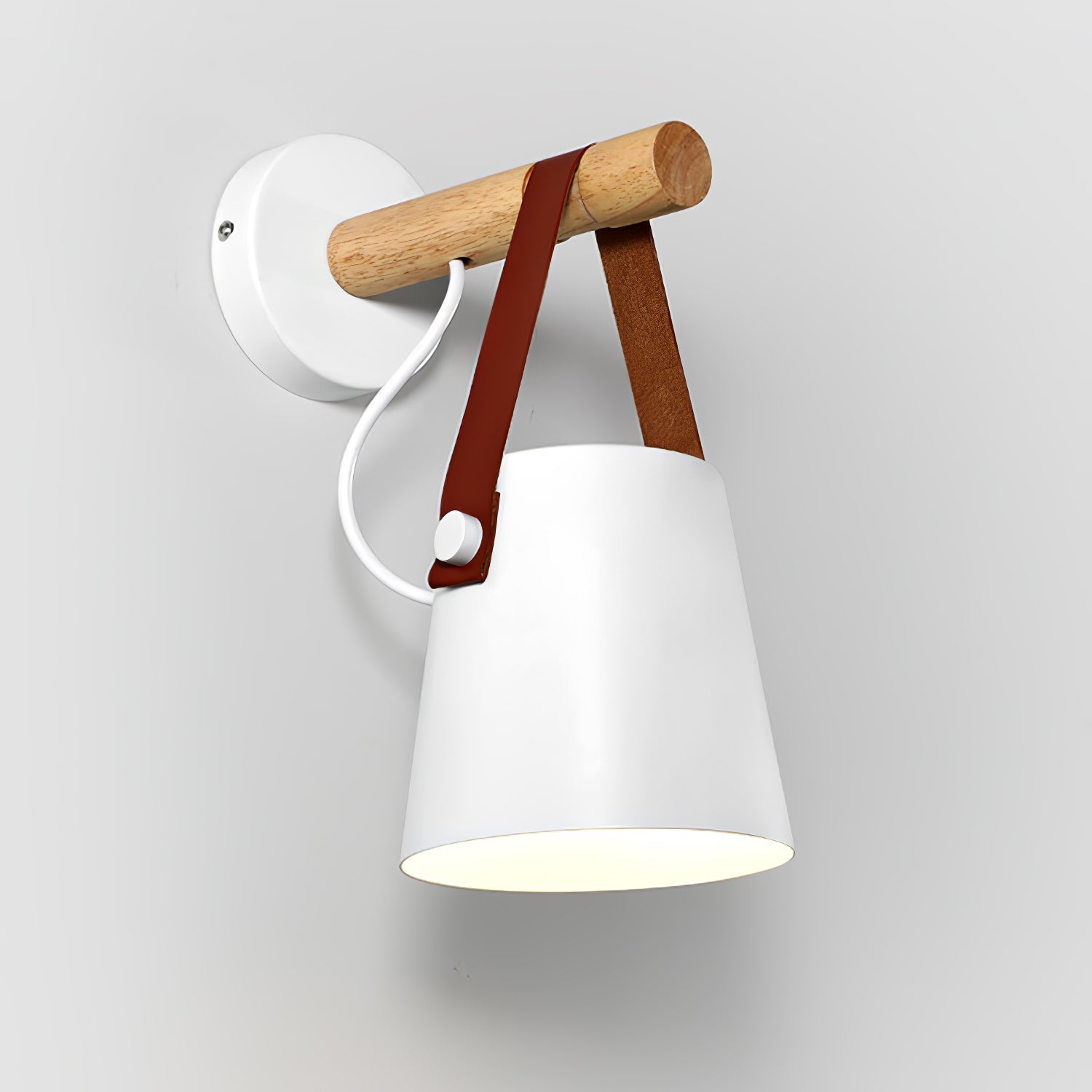 Conical Wall Light Made of Wood