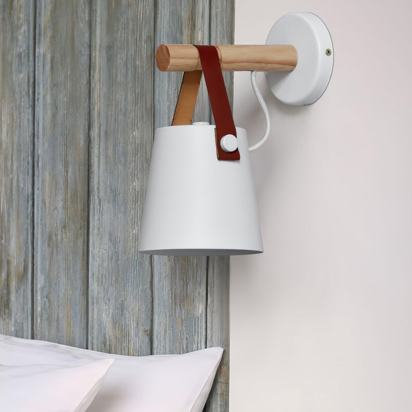 Conical Wall Light Made of Wood