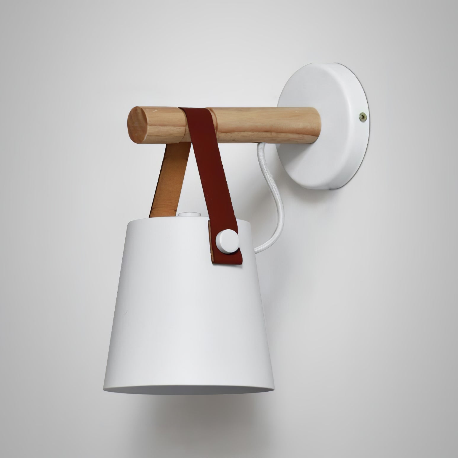 Conical Wall Light Made of Wood
