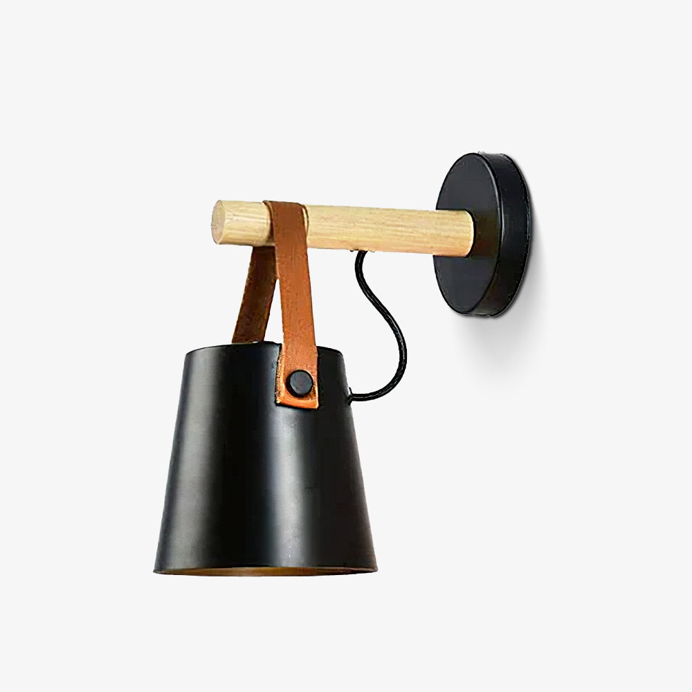 Conical Wall Light Made of Wood