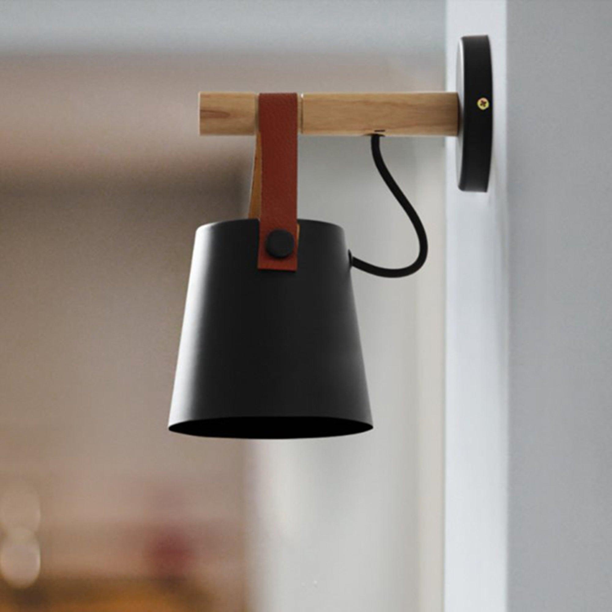 Conical Wall Light Made of Wood