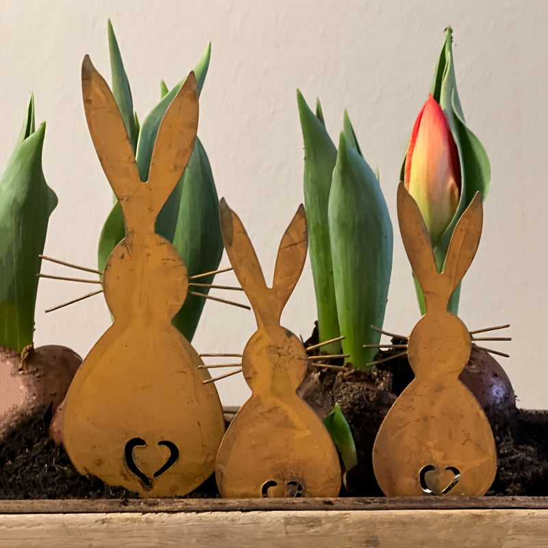 RusticRabbit™ Metal Easter Bunny Garden Decor