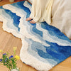 Wave-Inspired Irregular Plush Area Rug