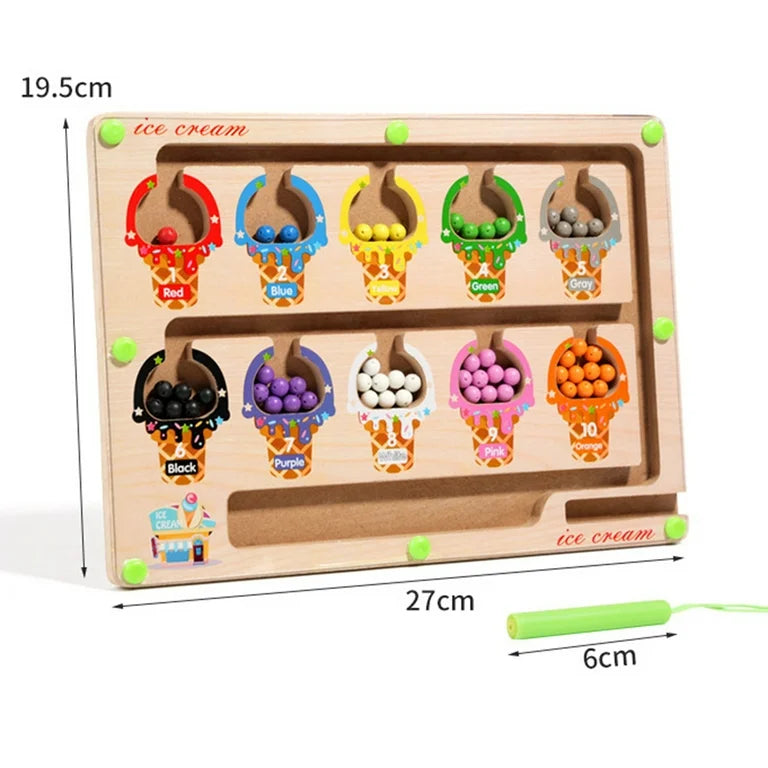 DesertWaves™ | Wooden Magnetic Maze Board Game for Children