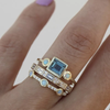 Zaffra™ | Vintage Blue Crystal Ring Set