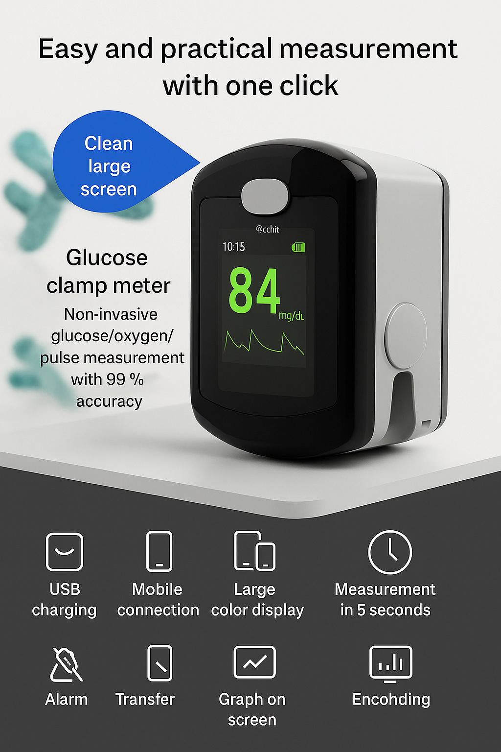 GlucoEase™ | Accurate Glucose Readings in 5 Seconds!
