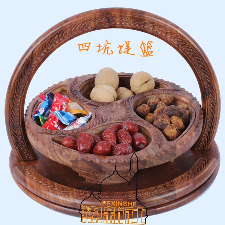 Nature's Charm Wood Art Fruit Basket