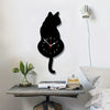 Time-Tail Black Cat Clock