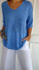 BasicKnitTop™ | Plain knitted top with V-neckline