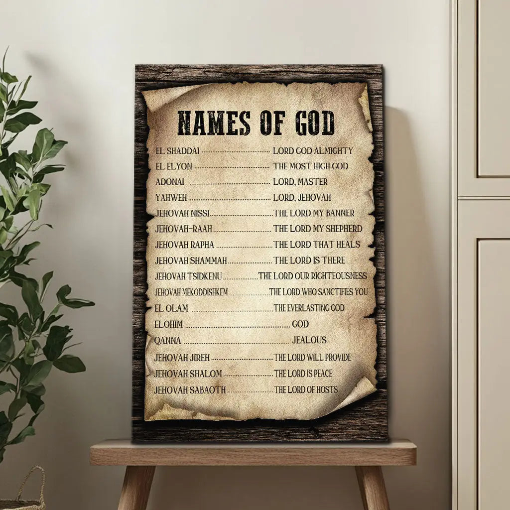 Names of God Wall Art Canvas Print