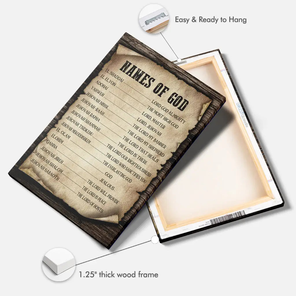 Names of God Wall Art Canvas Print